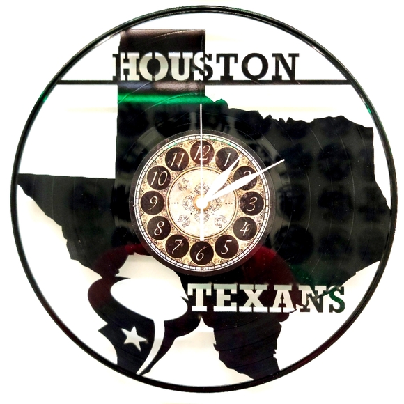 HOUSTON TEXANS vinyl record clock - Picture 1 of 2